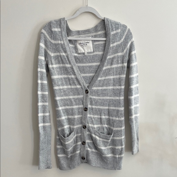Abercrombie & Fitch Sweaters - Abercrombie & Fitch Striped Cardigan Rabbit Angora‎ Y2k 2010s Twilight Preppy